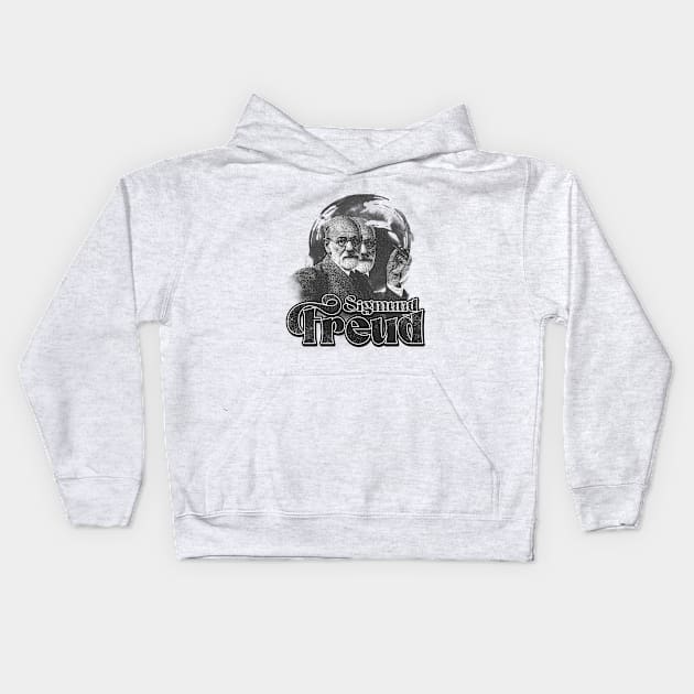 Sigmund Freud Vintage white Kids Hoodie by sepatubau77